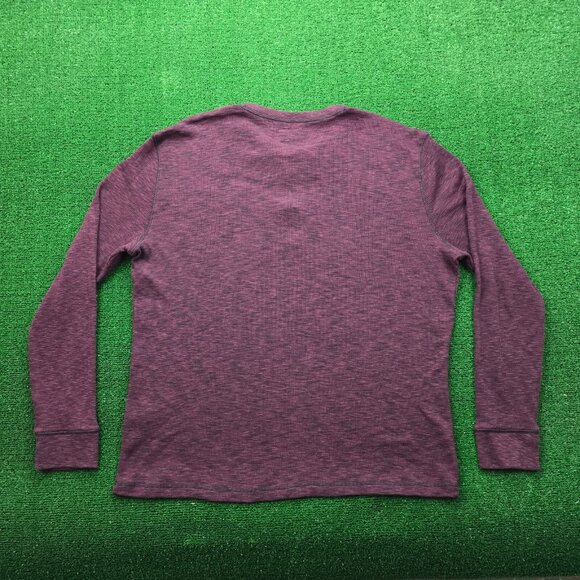 Express Henley Sweatshirt Mens 2XL Maroon Red Thermal Waffle Knit Pullover NWT - Picture 6 of 6